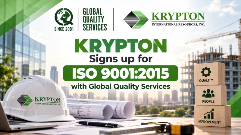 KRYPTON Signs up for ISO 9001:2015 with Global Quality Services